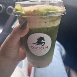 Matcha summer special ... sweet girl working. Yummy pressed Sammie's. Perfect to grab before the ferry
