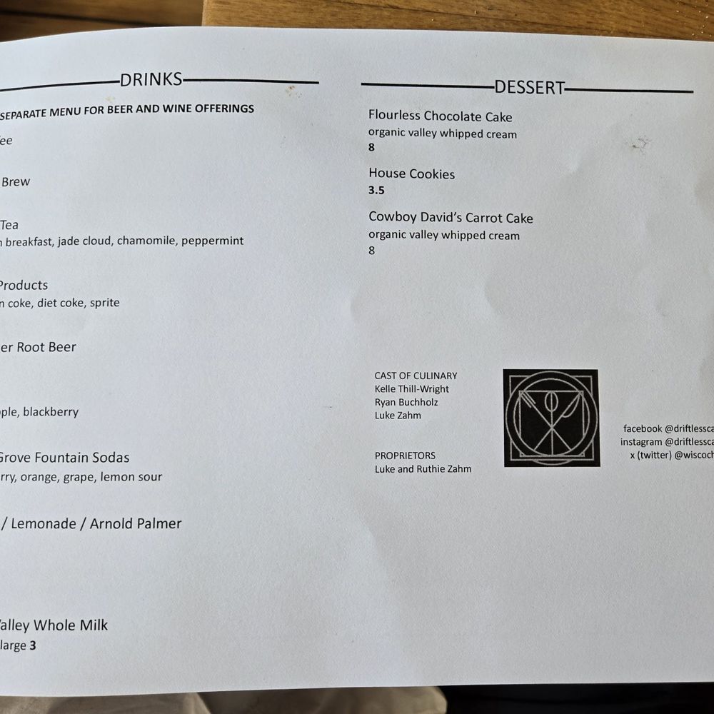 The Driftless Cafe - Menu as of August 2025 - Sandwiches Near Me - Viroqua, Wisconsin The Driftless Cafe - Menu as of August 2025 - Sandwiches Near Me - Viroqua, Wisconsin