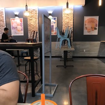 It's Boba Time - Ming Ave - Employee putting up chairs at 9:45 while customers were still dinning behind him. - Bubble Tea Near Me - Bakersfield, California It's Boba Time - Ming Ave - Employee putting up chairs at 9:45 while customers were still dinning behind him. - Bubble Tea Near Me - Bakersfield, California