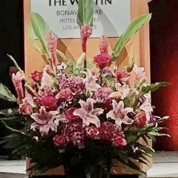 Podium flower arrangement