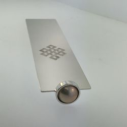 Dennis Meade, Jeweler, Enamelist And Hand Engraver - Handmade Sterling Bookmark, Hand Engraved, Mabe Pearl