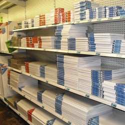 Plaza Artist Materials - The canvas department.