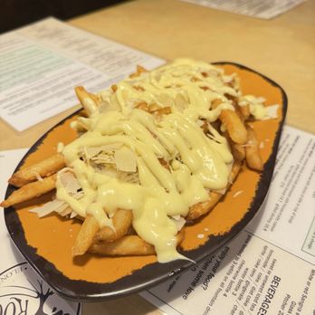 The Root - Crispy Topped Truffle Parm Fries - New American Near Me - Elon, North Carolina The Root - Crispy Topped Truffle Parm Fries - New American Near Me - Elon, North Carolina