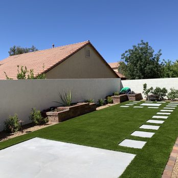 LandTeck - LandTeck Installed Cement Jacuzzi Pad, Cement Steps & Firepit Squares with Turf, New Planters, Drip System & Landscape Lights - Landscaping Near Me - Las Vegas, Nevada LandTeck - LandTeck Installed Cement Jacuzzi Pad, Cement Steps & Firepit Squares with Turf, New Planters, Drip System & Landscape Lights - Landscaping Near Me - Las Vegas, Nevada