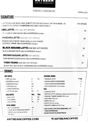 Menu photo 3 Artbean Coffee New York, NY Menu photo 3 Artbean Coffee New York, NY