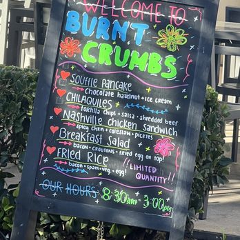 Burnt Crumbs - menu - New American Near Me - Irvine, California