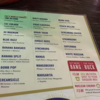 Fat Tuesday - Tempe - Menu - Cocktail Bars Near Me - Tempe, Arizona