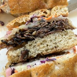 The Corner Deli - Generous serving of pastrami. Slowly smoked to perfection, seriously it's probably my favorite pastrami ever. The Corner Deli in Kahuku.