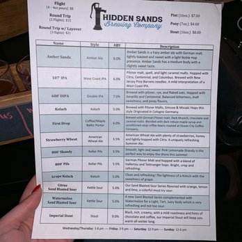 Hidden Sands Brewing Company - Beer menu 9/1/19 - Breweries Near Me - Egg Harbor Township, New Jersey Hidden Sands Brewing Company - Beer menu 9/1/19 - Breweries Near Me - Egg Harbor Township, New Jersey