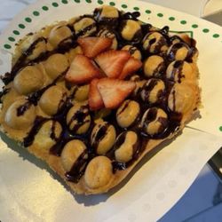 Mama Milktea & Coffee - One gotten offline! This is their waffle with chocolate and strawberry.