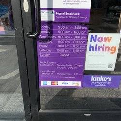 FedEx Office Print & Ship Center - Incorrect business hours on their yelp page. Here are their hours as of March/3/2022