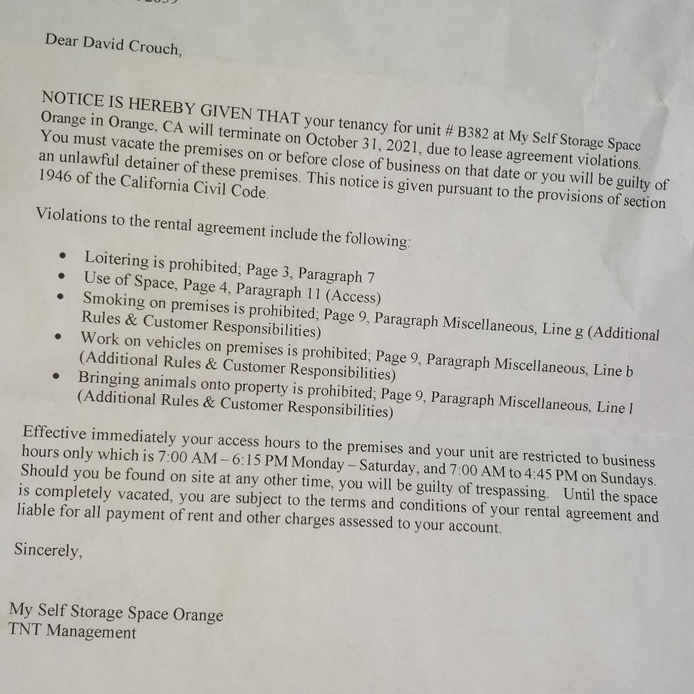This is my eviction notice. Was it necessary. We will find out if it was.