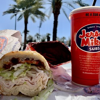 Jersey Mike's Subs - #8 Club Sub. Comes with turkey, ham and bacon but I substituted ham for double turkey. The bacon in this was perfect; thick and crunchy. - Sandwiches Near Me - Gilbert, Arizona