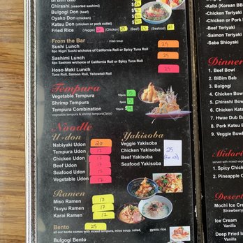 Midori Sushi and Grill - Current menu 12/10/21 - Sushi Bars Near Me - Tehachapi, California
