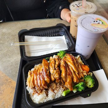 Bubble Tea House - Chicken teriyaki combo, taro smoothie with pearls, Okinawa with pearls - Bubble Tea Near Me - Roseburg, Oregon
