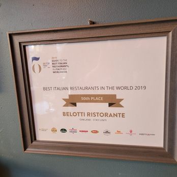 Belotti Ristorante E Bottega - An award to tout proudly! - Italian Near Me - Oakland, California Belotti Ristorante E Bottega - An award to tout proudly! - Italian Near Me - Oakland, California