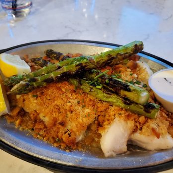 Public Kitchen - Baked Haddock and Grilled Asparagus - Gastropubs Near Me - Wakefield, Massachusetts