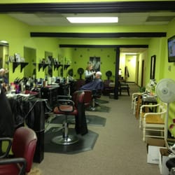 Headquarters - It's lunchtime so most of the hairstylists are on break. BTW, that's my blonde on the floor :)