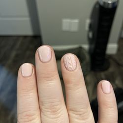 Nailed By Nicole B Nail Salon & Spa - Short round gel manicure with a sweater nail