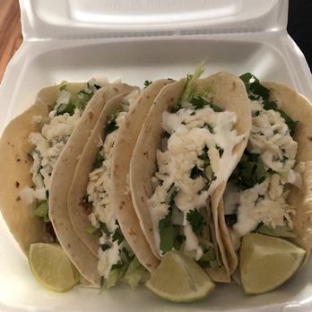 Taqueria Doña Monse - three tacos in a styrofoam container - Food Trucks Near Me - Bradenton, Florida