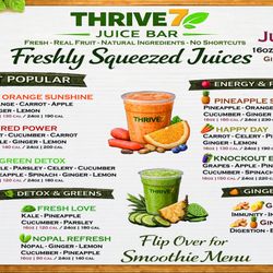 Thrive7 Juice Bar - Freshly squeezed juices made with real fruits & veggies. Located inside Thrive7 Martial Arts in Placentia - open to the public.
