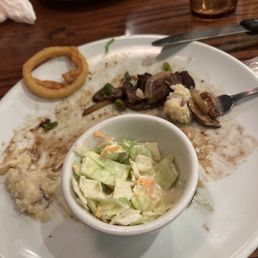 The end of my beef tips. Very good. The end of my beef tips. Very good.