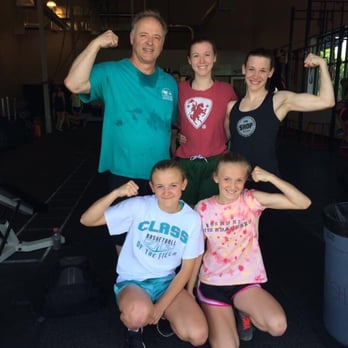 The SHOP - After a fabulous session of Cross Fit  The Hollon Dad with daughters - Interval Training Gyms Near Me - Corvallis, Oregon
