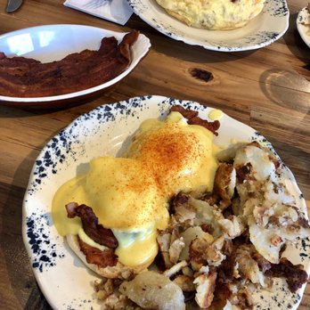 The Birch Door Cafe - Homestead Benedict with hollandaise instead of gravy, side of crispy bacon, and a Dubliner Omelette - Breakfast & Brunch Near Me - Bellingham, Washington The Birch Door Cafe - Homestead Benedict with hollandaise instead of gravy, side of crispy bacon, and a Dubliner Omelette - Breakfast & Brunch Near Me - Bellingham, Washington
