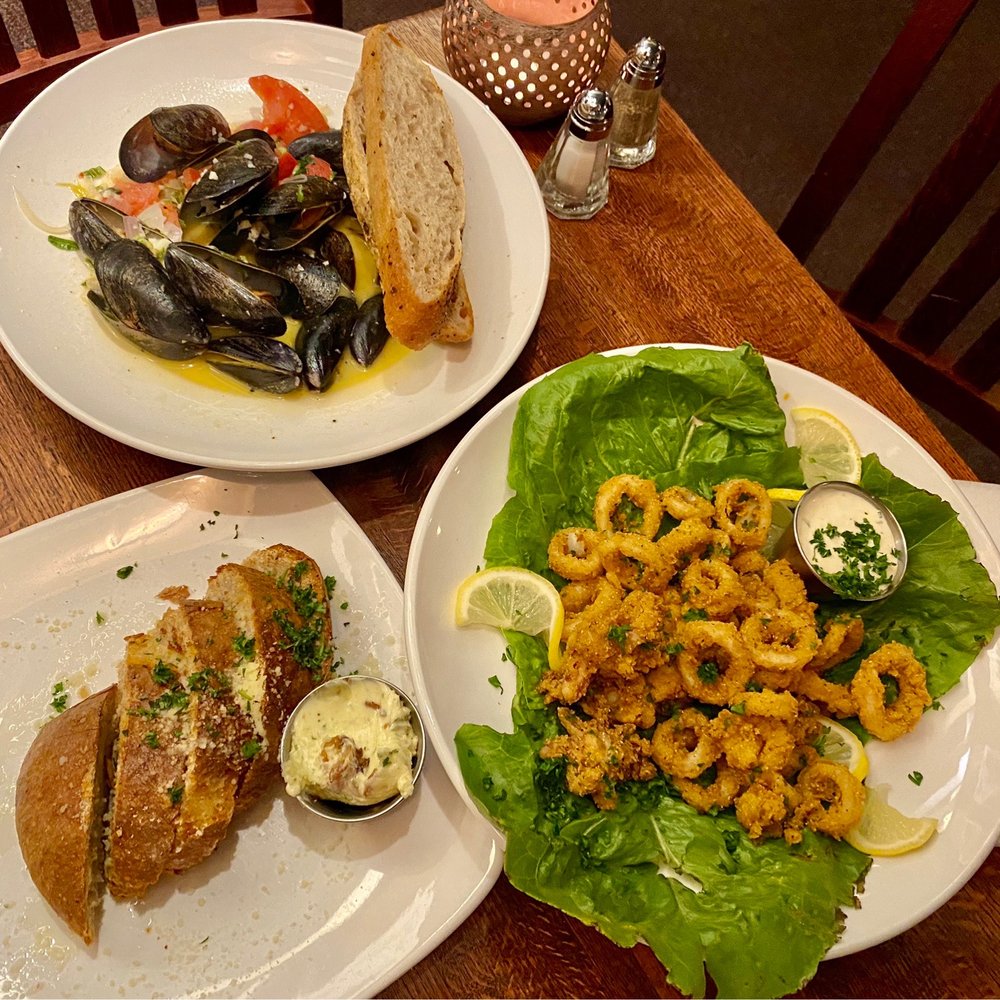 Ports Cafe - Mussels, calamari, homemade sourdough bread - New American Near Me - Geneva, New York Ports Cafe - Mussels, calamari, homemade sourdough bread - New American Near Me - Geneva, New York