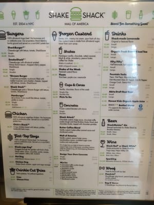 Menu photo 8 Shake Shack Mall of America Bloomington, MN
