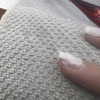 Lux's Nails Spa - Cut vertically through both acrylic and natural nail - Nail Salons Near Me - Peoria, Arizona