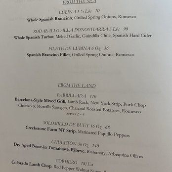 Del Mar - Menu - Spanish Near Me - Washington, DC, District of Columbia