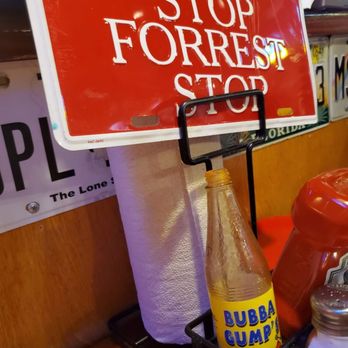 Bubba Gump Shrimp - Sign on table - Seafood Near Me - Long Beach, California Bubba Gump Shrimp - Sign on table - Seafood Near Me - Long Beach, California