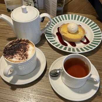 ASK Italian - Expresso, hot tea, Sicilian lemon tarte - Italian Near Me - Edinburgh, EDH