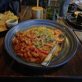 Rock Steady - Atlanta - Vegetable curry pasta w/ crawfish - Caribbean Near Me - Atlanta, Georgia