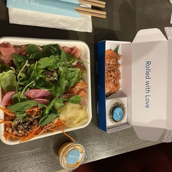 Bondi Sushi - Charishi bowl and king salmon sashimi - Sushi Bars Near Me - Brooklyn, New York