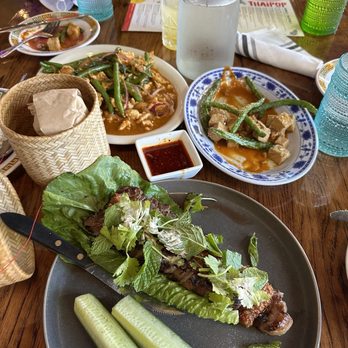 Thai Pop - Crying tiger, chicken pad phrik gang gai, sticky rice, pepper and green beans and tofu - Thai Near Me - Rochester, Minnesota Thai Pop - Crying tiger, chicken pad phrik gang gai, sticky rice, pepper and green beans and tofu - Thai Near Me - Rochester, Minnesota