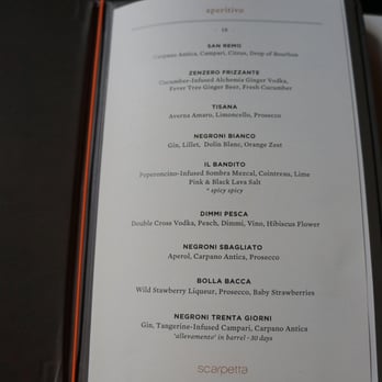 Scarpetta - cocktail menu - Italian Near Me - New York, New York