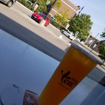 Ten Cafe - Passionfruit Green Tea w/ Mango Popping Boba - Bubble Tea Near Me - Chicago, Illinois