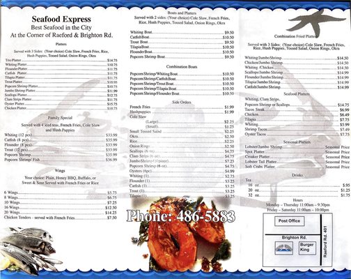 Menu photo 1 Seafood Express Fayetteville, NC