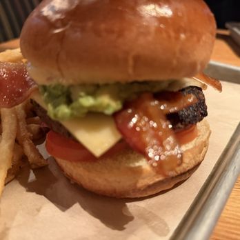 BJ's Restaurant & Brewhouse - The Bacon-Guacamole Deluxe Burger* - New American Near Me - Pensacola, Florida BJ's Restaurant & Brewhouse - The Bacon-Guacamole Deluxe Burger* - New American Near Me - Pensacola, Florida