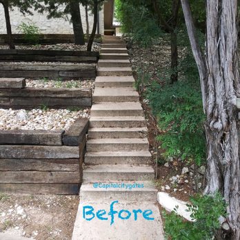 Capital City Gates - Pre-handrails Mr. Renner Before Picture Austin TX 78731 - Fences & Gates Near Me - Austin, Texas