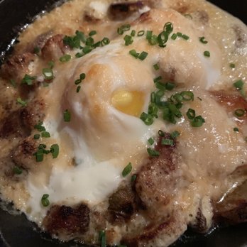 Satterfield's Restaurant - Coddled Egg 16 parsnip cream, roasted potatoes, shrimp, conecuh, farm egg - Wine Bars Near Me - Birmingham, Alabama Satterfield's Restaurant - Coddled Egg 16 parsnip cream, roasted potatoes, shrimp, conecuh, farm egg - Wine Bars Near Me - Birmingham, Alabama