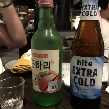 BORI - Spring Branch - Peach soju and very light Korean beer - Korean Near Me - Houston, Texas