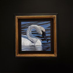 One of my miniature paintings in a Higbee mini floater frame.