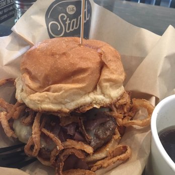 The Stand - American Classics Redefined - French onion soup burger - New American Near Me - Irvine, California The Stand - American Classics Redefined - French onion soup burger - New American Near Me - Irvine, California