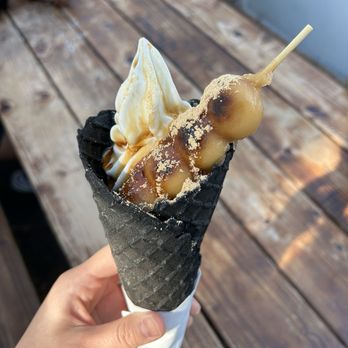 Indigo Cow - hokkaido milk w/ dango topping - Ice Cream & Frozen Yogurt Near Me - Seattle, Washington