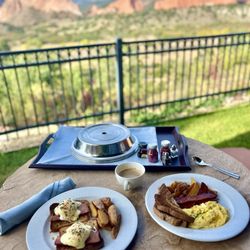 Garden of the Gods Resort and Club - Room service breakfast with stunning view.