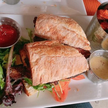 Coda Kitchen & Bar - Blackened chicken club sandwich and sweet potato fries - New American Near Me - Maplewood, New Jersey Coda Kitchen & Bar - Blackened chicken club sandwich and sweet potato fries - New American Near Me - Maplewood, New Jersey