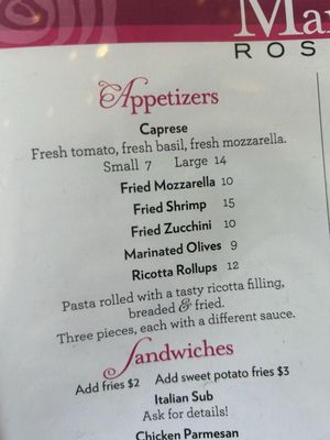Menu photo 8 Mama Rose's Estes Park, CO Menu photo 8 Mama Rose's Estes Park, CO
